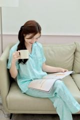 Pijama Lụa latin mềm mại, sang trọng Satino TNQD - Nari Mint