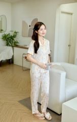 Pijama Lụa latin mềm mại, sang trọng Satino TNQD - Narci Ivory