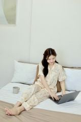 Pijama Lụa latin mềm mại, sang trọng Satino TNQD - Narci Ivory