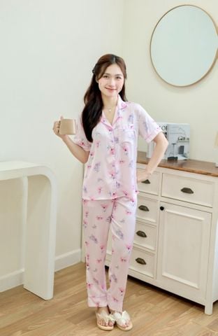 Pijama Lụa latin mềm mại, sang trọng Satino TNQD - Sumi Pink Lilac