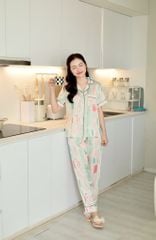 Pijama Lụa latin mềm mại Satino TNQD - Jula Cream