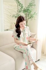 Pijama Lụa latin mềm mại Satino TNQD - Jula Cream