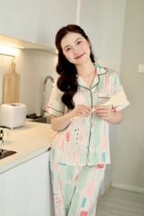 Pijama Lụa latin mềm mại Satino TNQD - Jula Cream