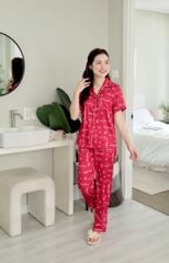 Pijama Lụa latin mềm mại Satino TNQD - Tropical Red