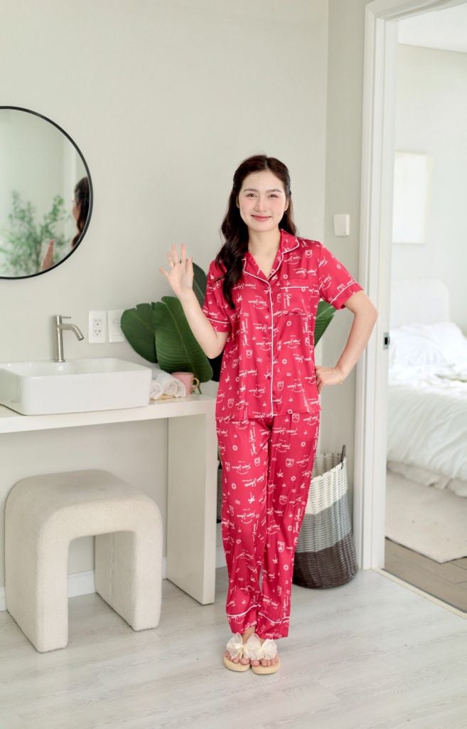 Pijama Lụa latin mềm mại Satino TNQD - Tropical Red