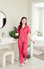 Pijama Lụa latin mềm mại Satino TNQD - Tropical Red