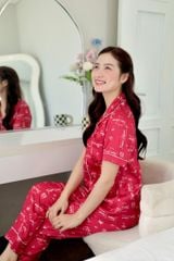 Pijama Lụa latin mềm mại Satino TNQD - Tropical Red