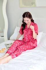 Pijama Lụa latin mềm mại Satino TNQD - Tropical Red