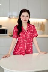 Pijama Lụa latin mềm mại Satino TNQD - Tropical Red