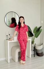 Pijama Lụa latin mềm mại Satino TNQD - Tropical Red