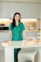 Pijama Lụa latin mềm mại Satino TNQD - Heart Dark Green