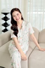 Pijama Lụa latin mềm mại Satino TNQD - Fari White