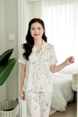 Pijama Lụa latin mềm mại Satino TNQD - Fari White
