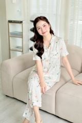 Pijama Lụa latin mềm mại Satino TNQD - Fari White