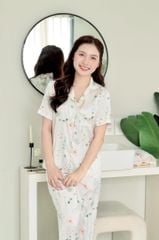 Pijama Lụa latin mềm mại Satino TNQD - Fari White