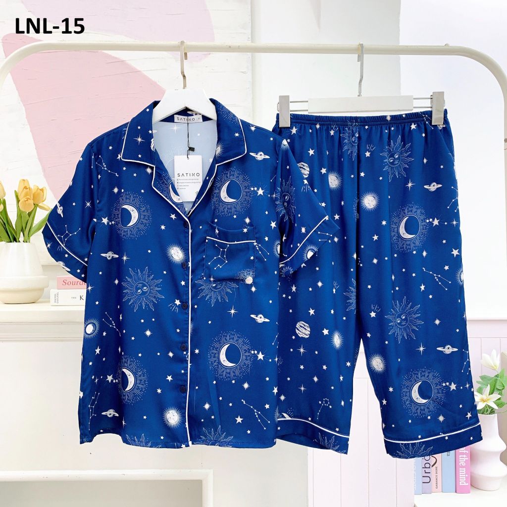 Pijama Lụa latin mềm mại, sang trọng Satino TNQL - Midnight Dark Blue