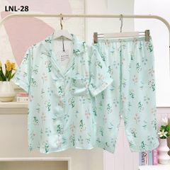 Pijama Lụa latin mềm mại, sang trọng Satino TNQL - Garden Mint