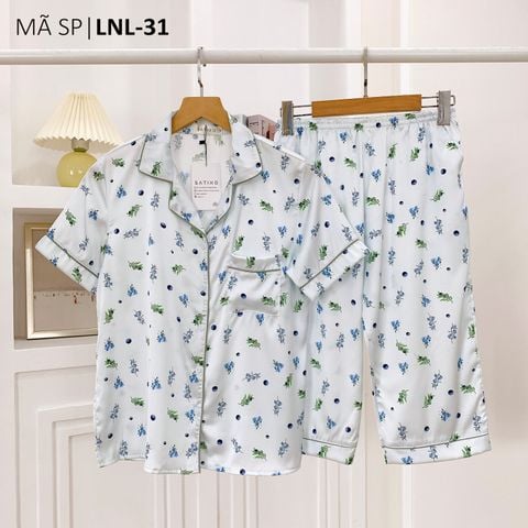 Pijama Lụa latin mềm mại, sang trọng Satino TNQL - Berry Blue