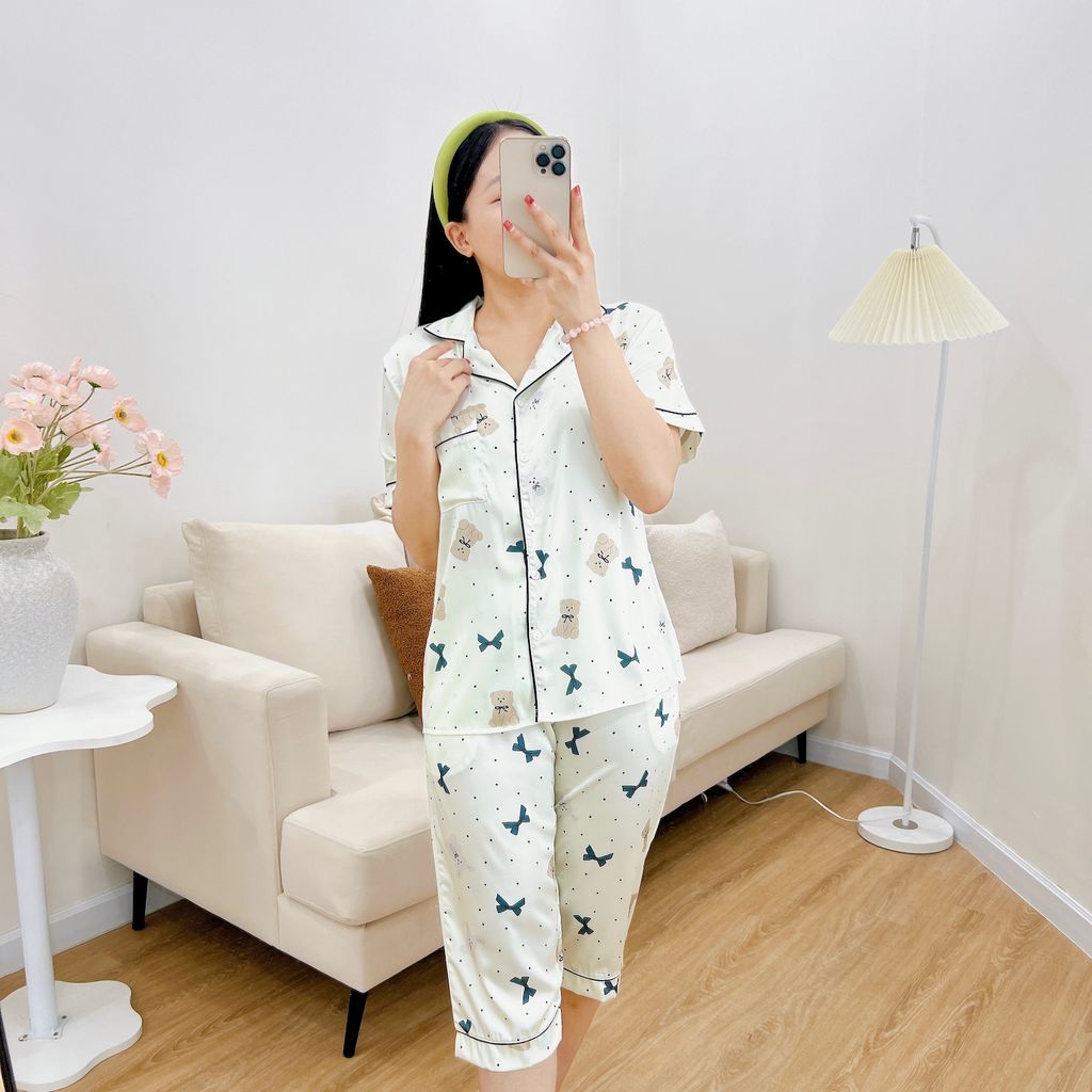Pijama Lụa latin mềm mại, sang trọng Satino TNQL - Bobo Cream