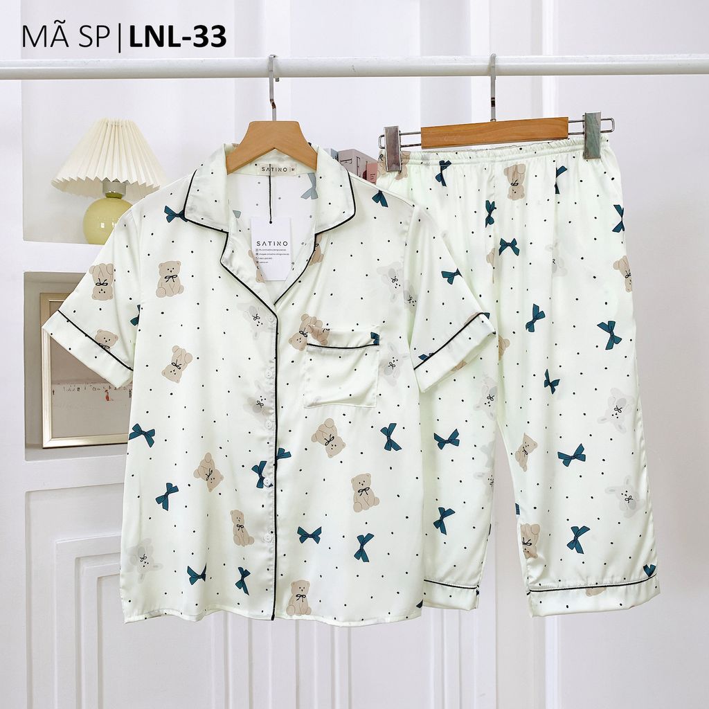 Pijama Lụa latin mềm mại, sang trọng Satino TNQL - Bobo Cream