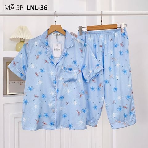 Pijama Lụa latin mềm mại Satino TNQL - Dragonfly Blue