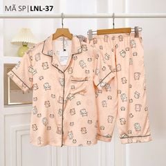 Pijama Lụa latin mềm mại, sang trọng Satino TNQL - Mimi Orange