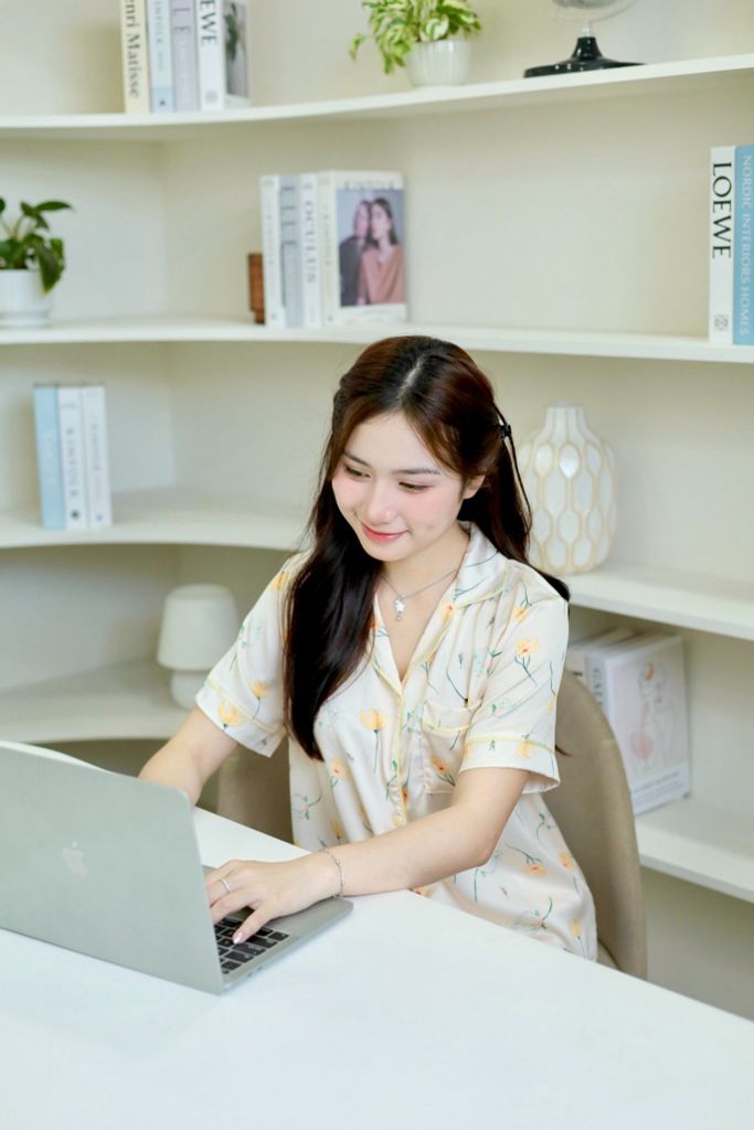 Pijama Lụa latin mềm mại, sang trọng Satino TNQL - Narci Ivory