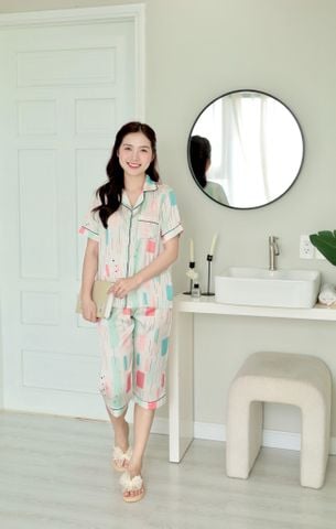 Pijama Lụa latin mềm mại Satino TNQL - Jula Cream