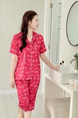 Pijama Lụa latin mềm mại Satino TNQL - Tropical Red