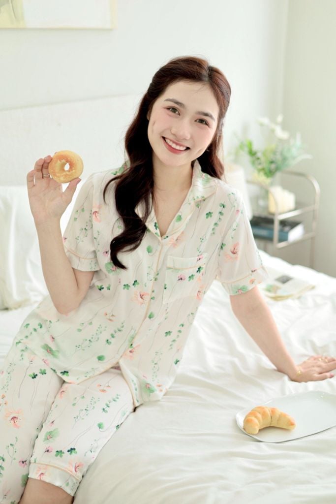 Pijama Lụa latin mềm mại Satino TNQL - Fari White