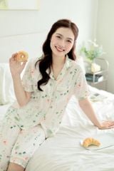 Pijama Lụa latin mềm mại Satino TNQL - Fari White