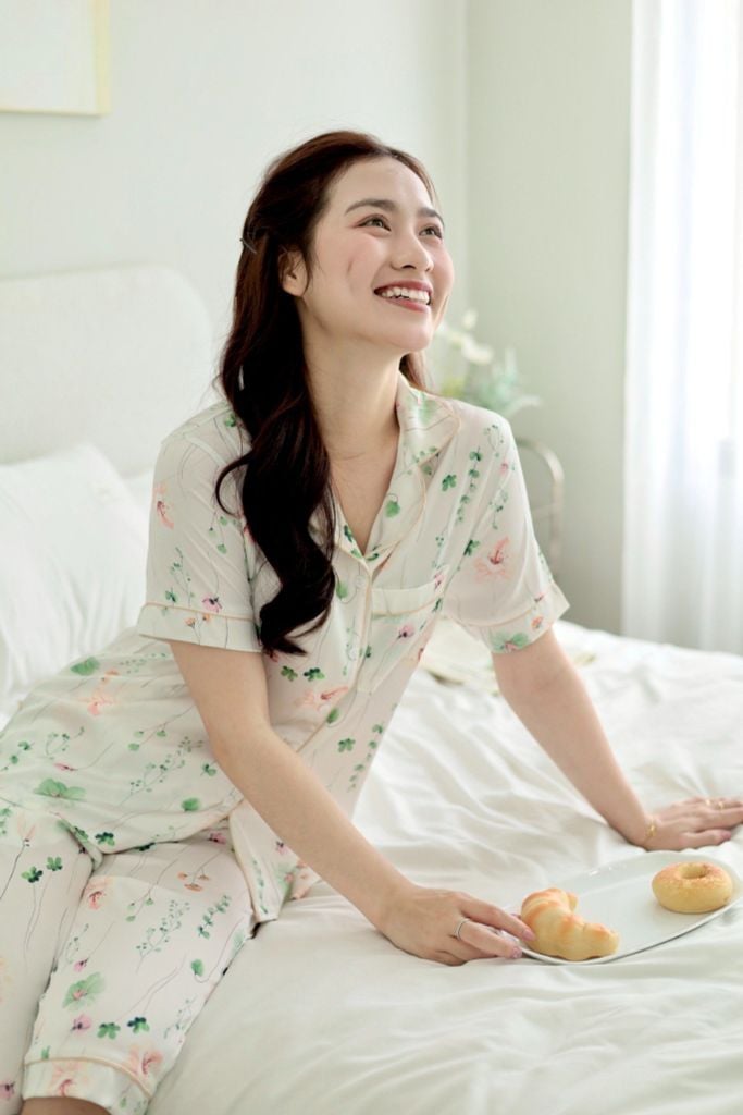 Pijama Lụa latin mềm mại Satino TNQL - Fari White