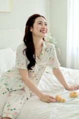 Pijama Lụa latin mềm mại Satino TNQL - Fari White