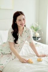 Pijama Lụa latin mềm mại Satino TNQL - Fari White