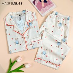 Pijama Lụa latin mềm mại, sang trọng Satino TNQL - Ted Cream