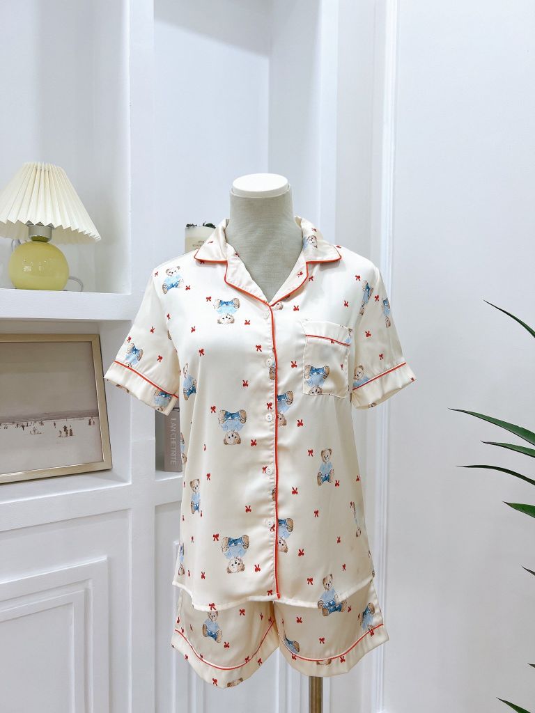 Pijama Lụa  Latin Satino TNQN - Ted Cream