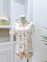 Pijama Lụa  Latin Satino TNQN - Ted Cream