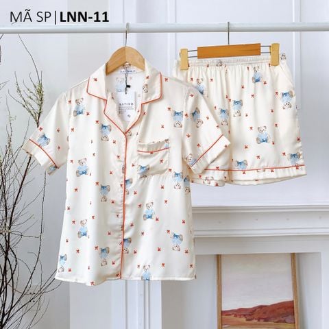 Pijama Lụa latin mềm mại Satino TNQN - Ted Cream