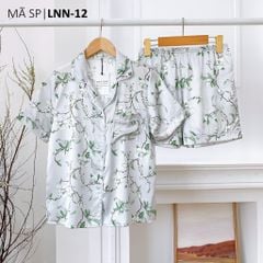Pijama Lụa latin mềm mại Satino TNQN - Camellia Mint Gray