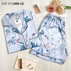 Pijama Lụa latin mềm mại Satino TNQN - Parrot Blue Gray