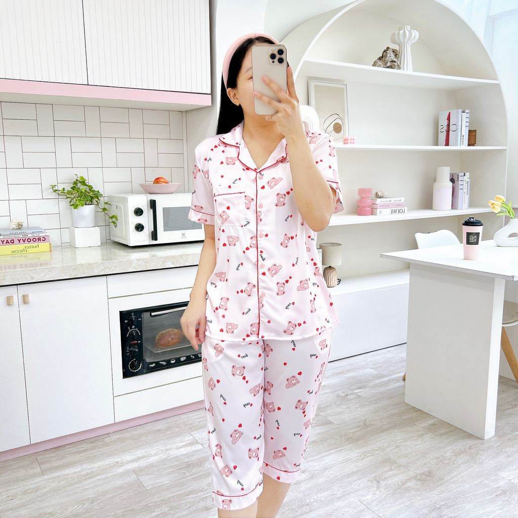 Pijama Lụa latin mềm mại, sang trọng Satino TNQL - Bae Light Pink