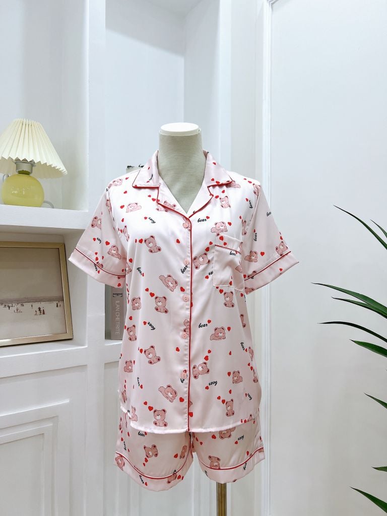 Pijama Lụa latin mềm mại Satino TNQN - Bae Light Pink