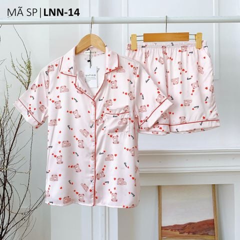 Pijama Lụa latin mềm mại Satino TNQN - Bae Light Pink