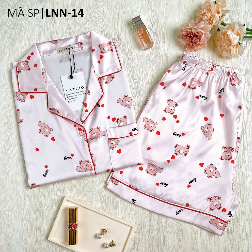 Pijama Lụa latin mềm mại Satino TNQN - Bae Light Pink