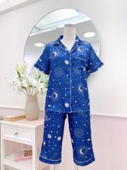 Pijama Lụa latin mềm mại, sang trọng Satino TNQL - Midnight Dark Blue
