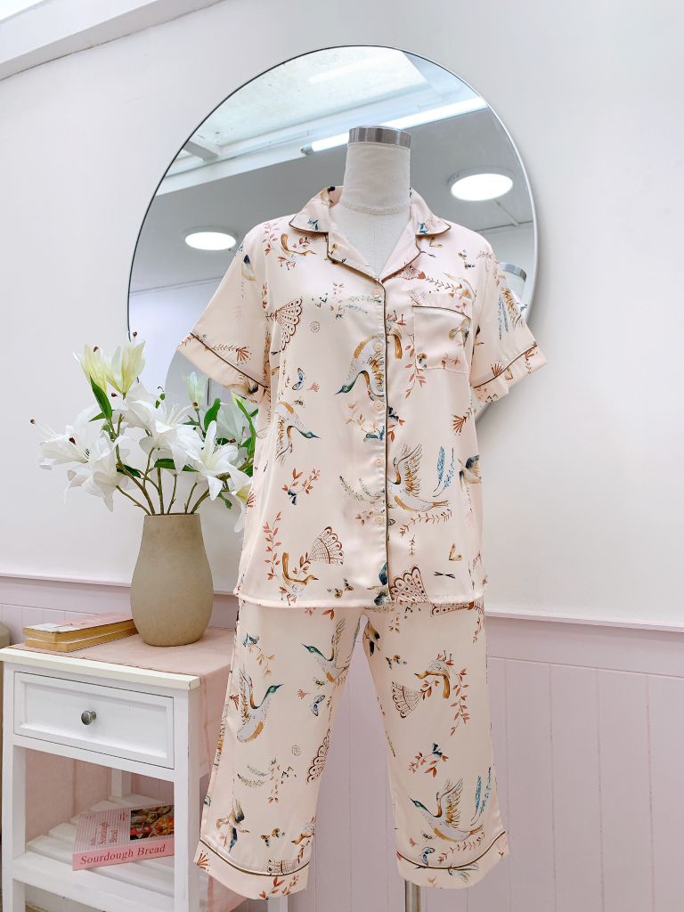 Pijama Lụa latin mềm mại, sang trọng Satino TNQL - Peacock Nude