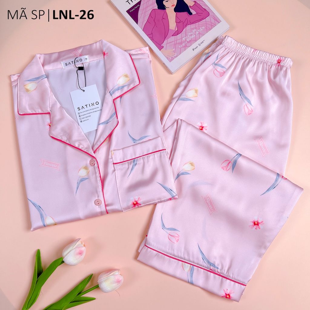 Pijama Lụa latin mềm mại, sang trọng Satino TNQL - Tulip Pink