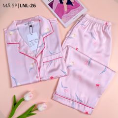 Pijama Lụa latin mềm mại, sang trọng Satino TNQL - Tulip Pink