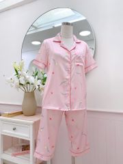 Pijama Lụa latin mềm mại, sang trọng Satino TNQL - Tulip Pink