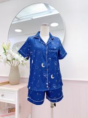 Pijama Lụa latin mềm mại Satino TNQN - Sky Dark Blue